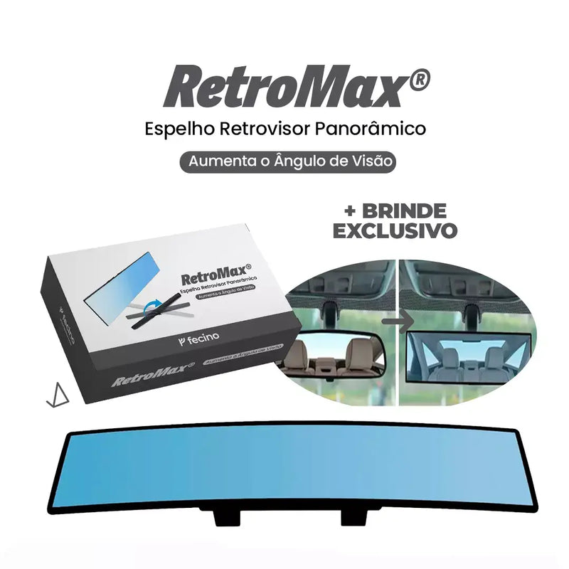 RetroMax® - Espelho Retrovisor Panorâmico Universal (+ Mini Rastreador GPS de Brinde para os 15 Primeiros)