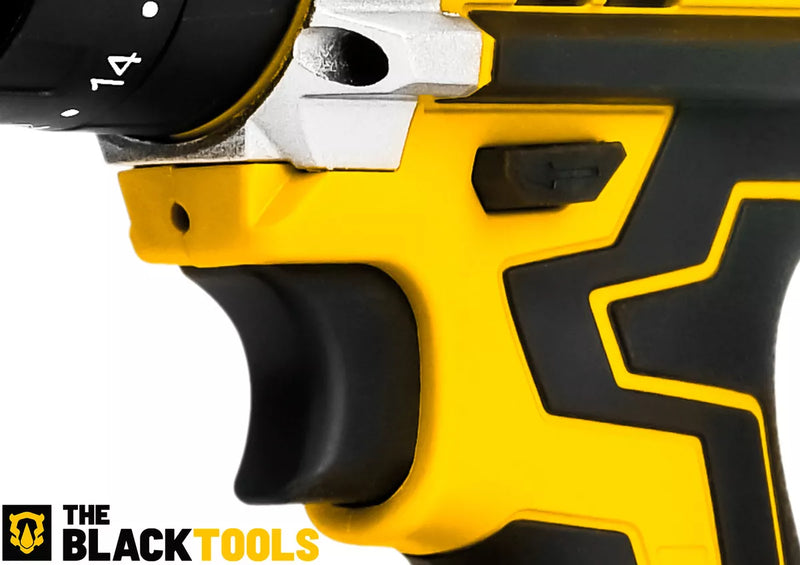 Parafusadeira Furadeira De Impacto Profissional 21v Modelo TB-21PX 2 Baterias Com Maleta The Black Tools 127/220V 60Hz Amarelo