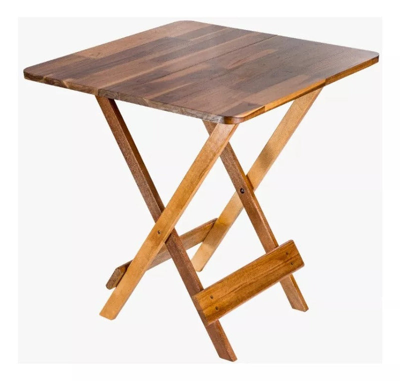 Jogo De Mesa Dobrável 70x70 C/ 4 Cadeiras Madeira Maciça Maplan