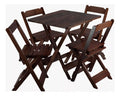 Jogo De Mesa Dobrável 70x70 C/ 4 Cadeiras Madeira Maciça Maplan