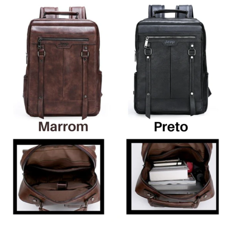 Mochila de Couro Executiva Para Notebooks